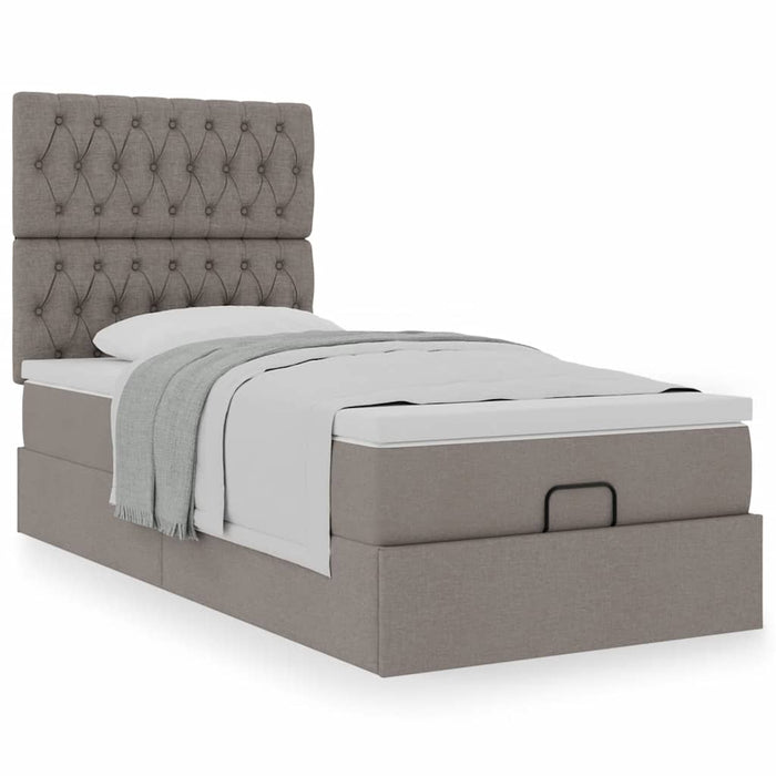 Pat otoman cu saltea Taupe 90x200 cm Stofa - WALTI WALTI