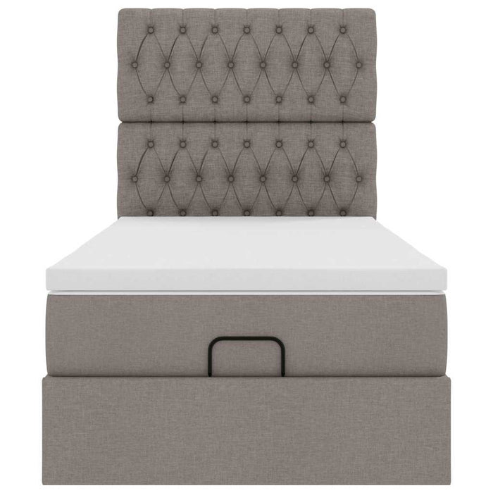 Pat otoman cu saltea Taupe 100x200 cm Stofa WALTI