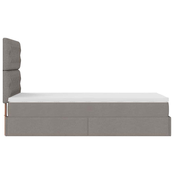 Pat otoman cu saltea Taupe 100x200 cm Stofa WALTI