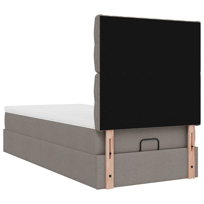 Pat otoman cu saltea Taupe 100x200 cm Stofa WALTI