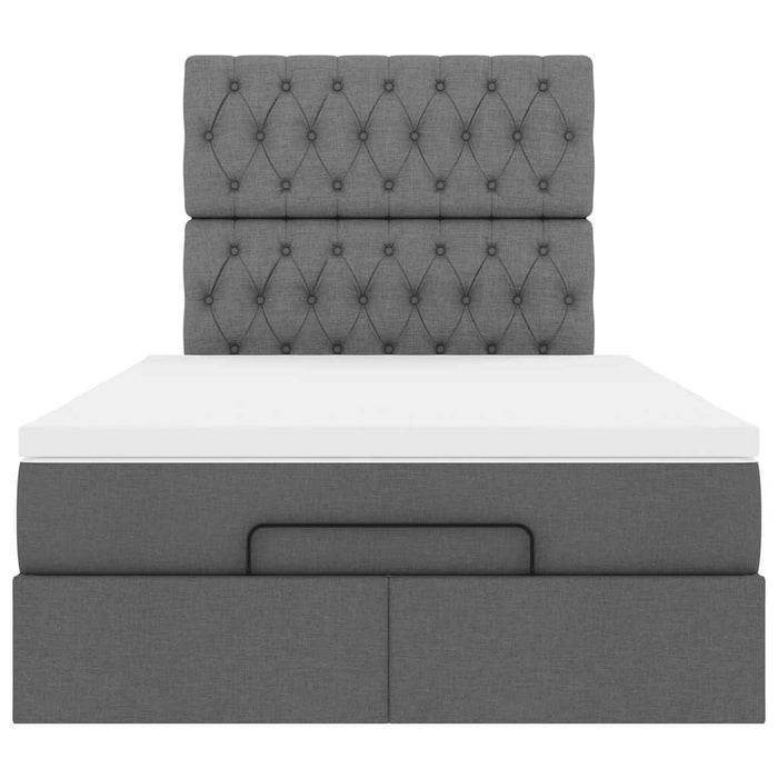 Cadru pat otoman cu saltea țesătură gri închis 120x190 cm - WALTI WALTI