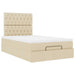 Cadru de pat otoman cu saltea crem 120x190cm stofa - WALTI WALTI