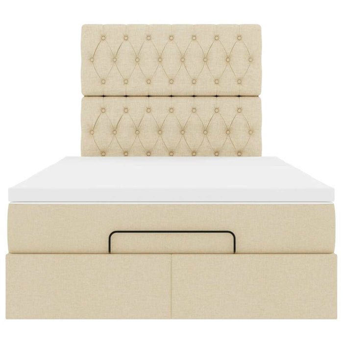 Cadru de pat otoman cu saltea crem 120x190cm stofa - WALTI WALTI