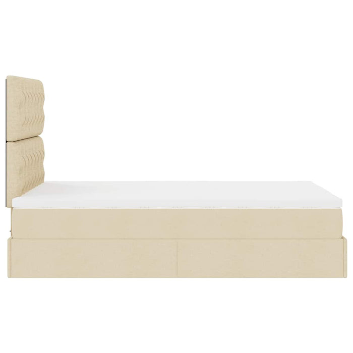 Cadru de pat otoman cu saltea crem 120x190cm stofa - WALTI WALTI