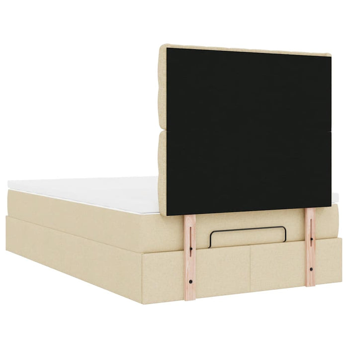 Cadru de pat otoman cu saltea crem 120x190cm stofa - WALTI WALTI