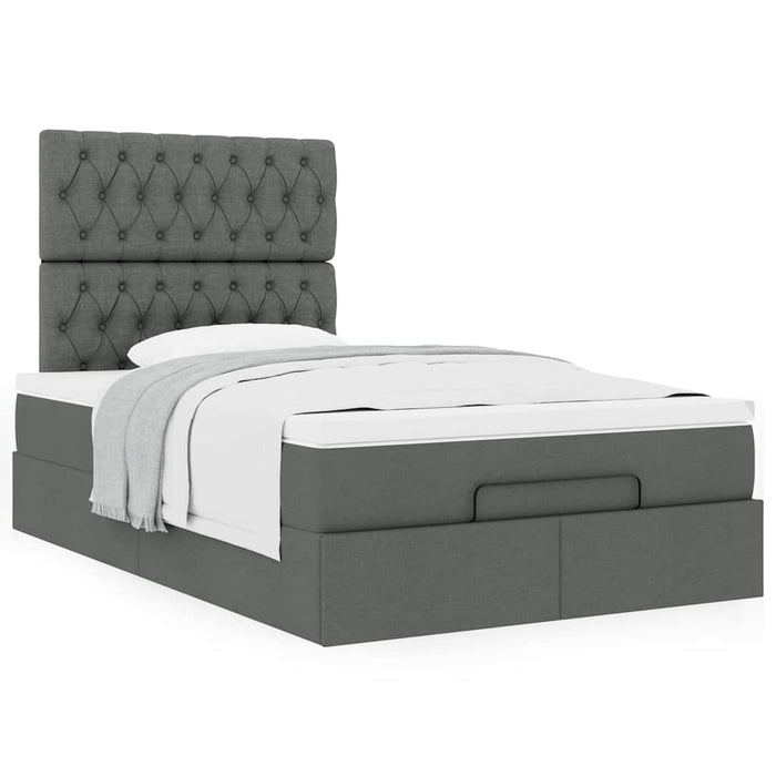 Cadru pat otoman cu saltea țesătură gri închis 120x200 cm - WALTI WALTI