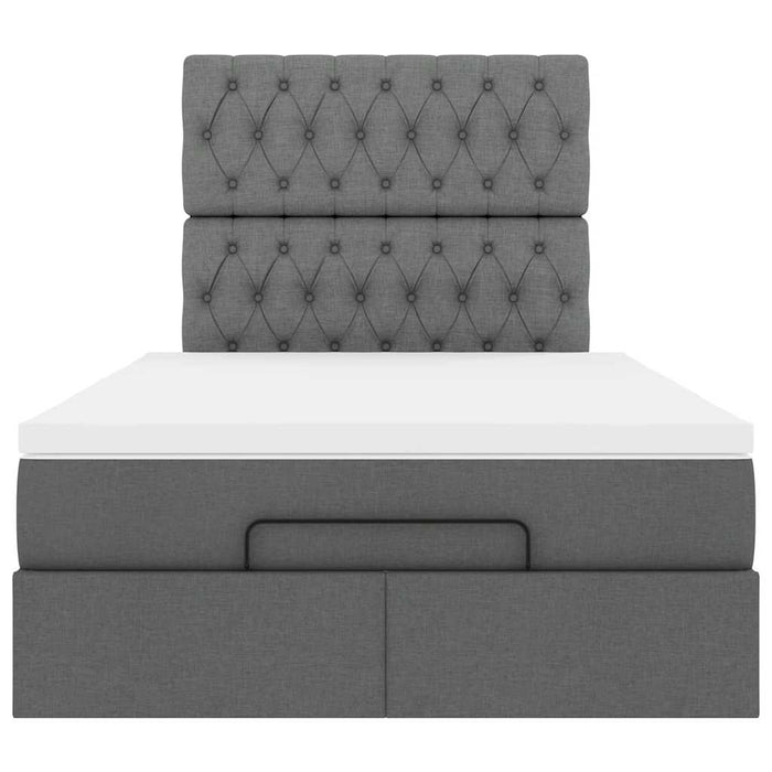 Cadru pat otoman cu saltea țesătură gri închis 120x200 cm - WALTI WALTI