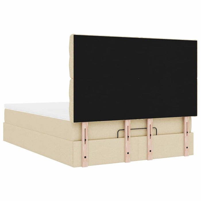 Cadru de pat otoman cu saltea crem 140x190cm stofa - WALTI WALTI