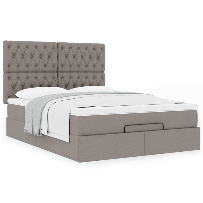Cadru de pat otoman cu saltea Taupe 140x200cm Material WALTI