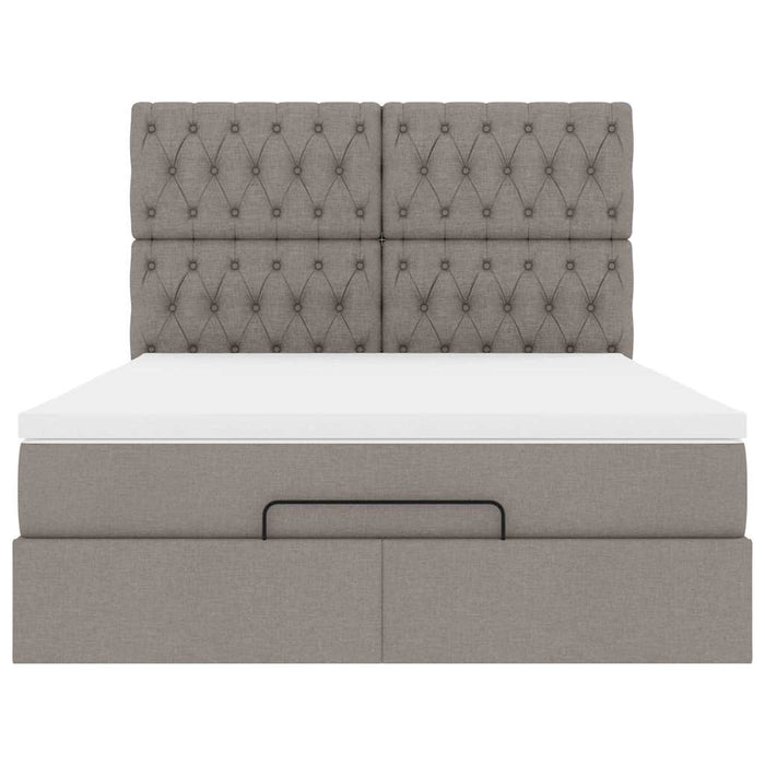 Cadru de pat otoman cu saltea Taupe 140x200cm Material WALTI