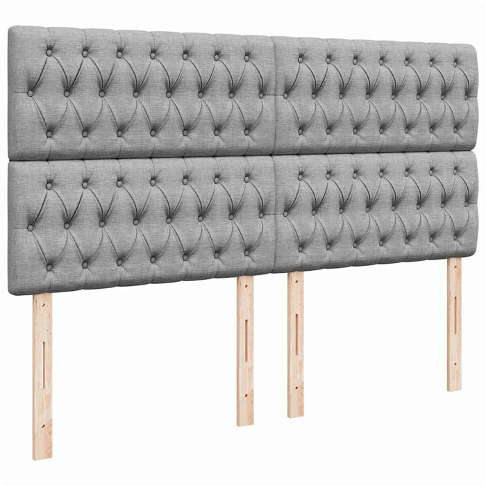 Cadru de pat otoman cu saltea țesătură gri deschis 160x200cm - WALTI WALTI