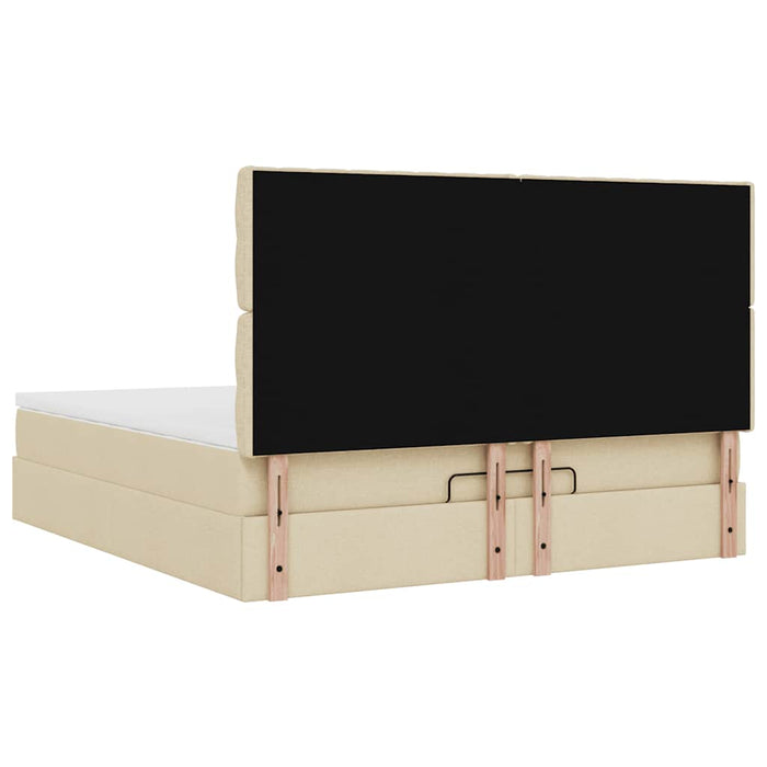 Cadru de pat otoman cu saltea crem 160x200cm stofa - WALTI WALTI
