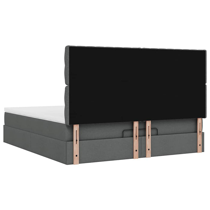 Cadru pat otoman cu saltea țesătură gri închis 180x200 cm - WALTI WALTI