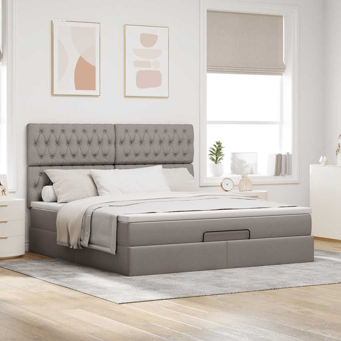 Cadru de pat otoman cu saltea Taupe 180x200cm Material - WALTI WALTI