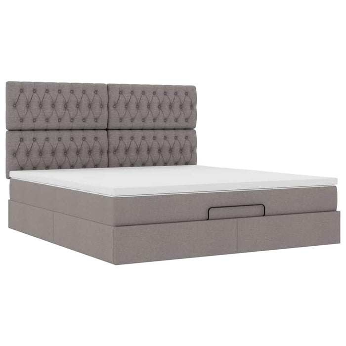 Cadru de pat otoman cu saltea Taupe 180x200cm Material - WALTI WALTI