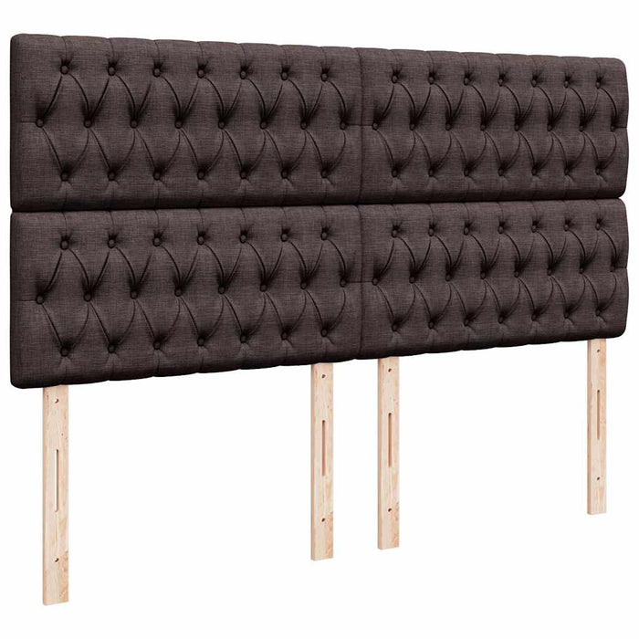 Cadru de pat otoman cu saltele țesătură maro închis 200x200cm WALTI