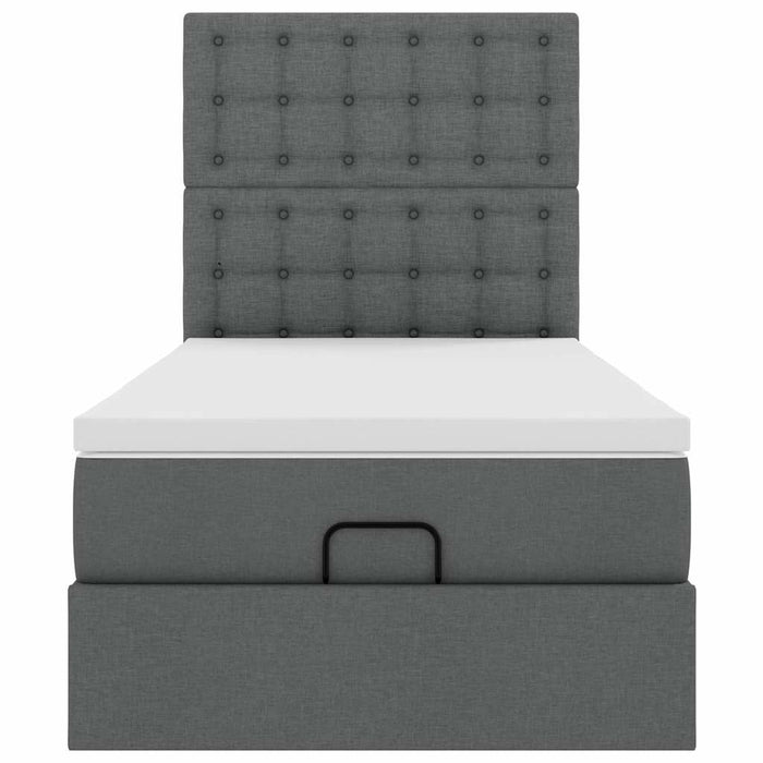 Cadru de pat otoman cu saltele Gri închis 90x190cm țesătură - WALTI WALTI