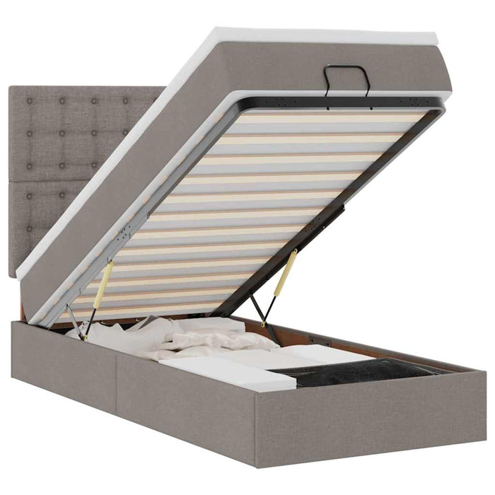 Cadru de pat otoman cu saltea Taupe 90x190cm Material - WALTI WALTI