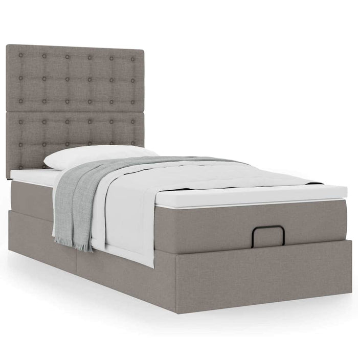 Pat otoman cu saltea Taupe 100x200 cm Stofa WALTI