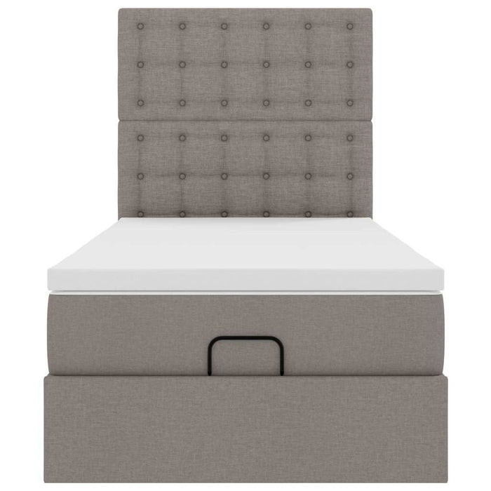 Pat otoman cu saltea Taupe 100x200 cm Stofa WALTI