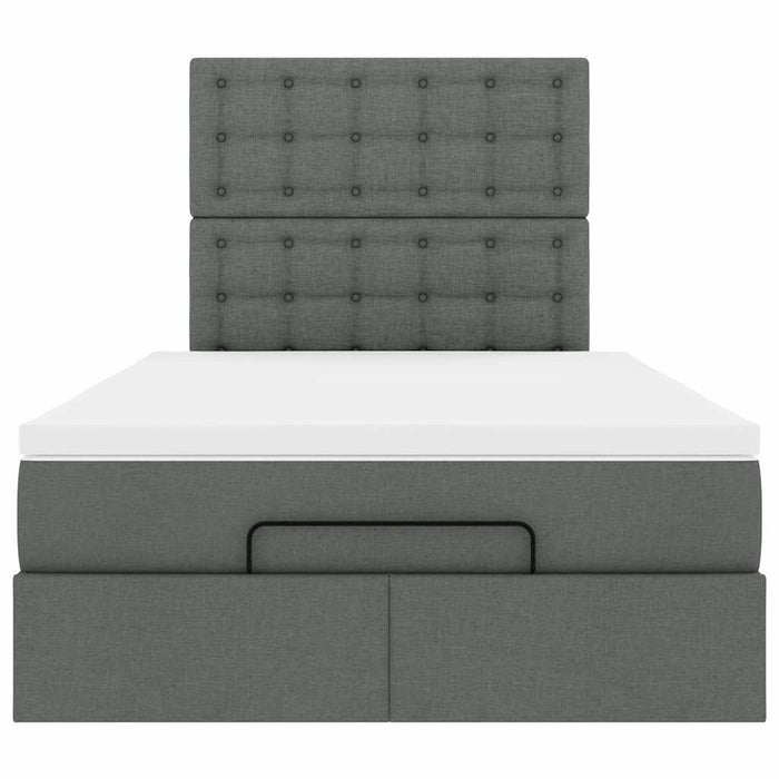 Cadru pat otoman cu saltea țesătură gri închis 120x190 cm - WALTI WALTI
