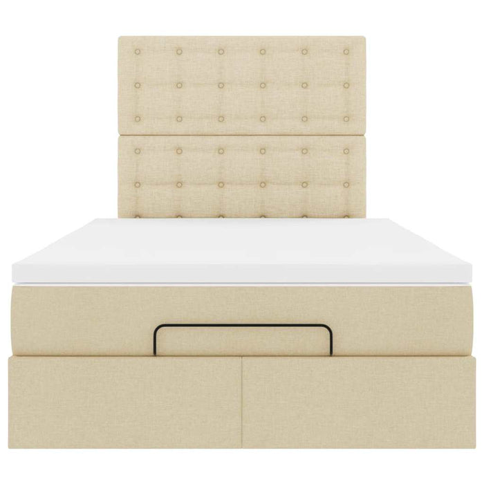 Cadru de pat otoman cu saltea crem 120x190cm stofa WALTI
