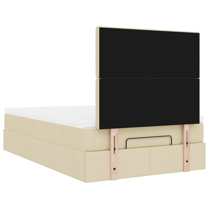 Cadru de pat otoman cu saltea crem 120x190cm stofa WALTI