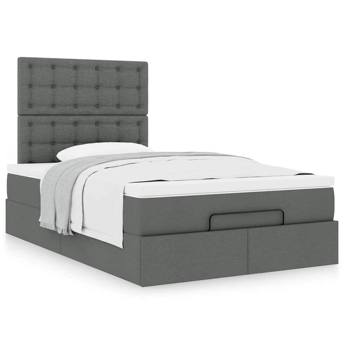 Cadru pat otoman cu saltea țesătură gri închis 120x200 cm - WALTI WALTI