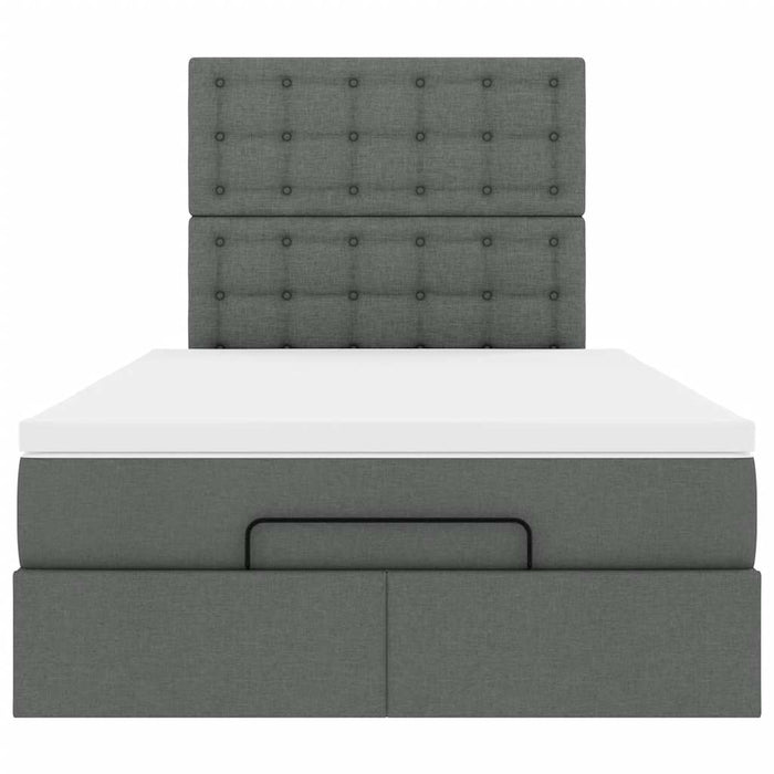 Cadru pat otoman cu saltea țesătură gri închis 120x200 cm - WALTI WALTI