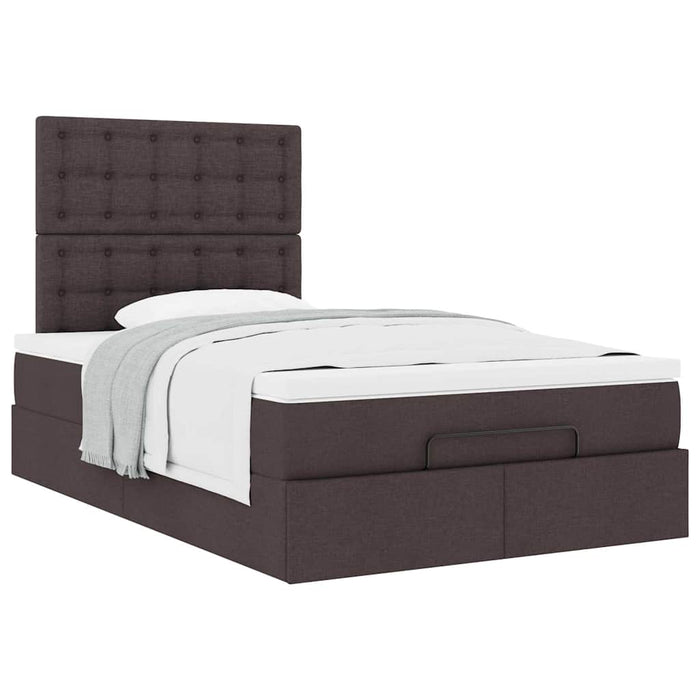 Cadru de pat otoman cu saltea țesătură maro închis 120x200 cm - WALTI WALTI