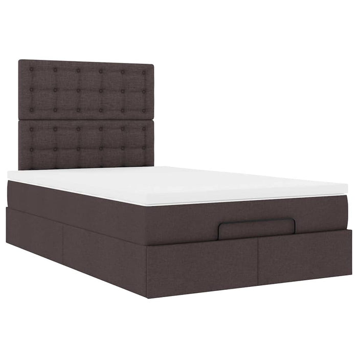 Cadru de pat otoman cu saltea țesătură maro închis 120x200 cm - WALTI WALTI