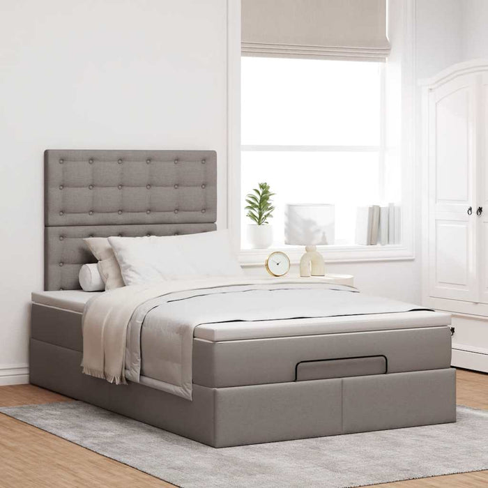 Cadru de pat otoman cu saltea Taupe 120x200cm Material - WALTI WALTI