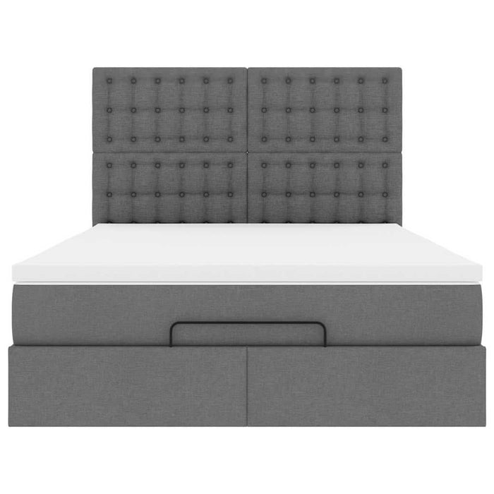Cadru pat otoman cu saltea țesătură gri închis 140x190cm - WALTI WALTI