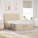 Cadru de pat otoman cu saltea crem 140x190cm stofa - WALTI WALTI