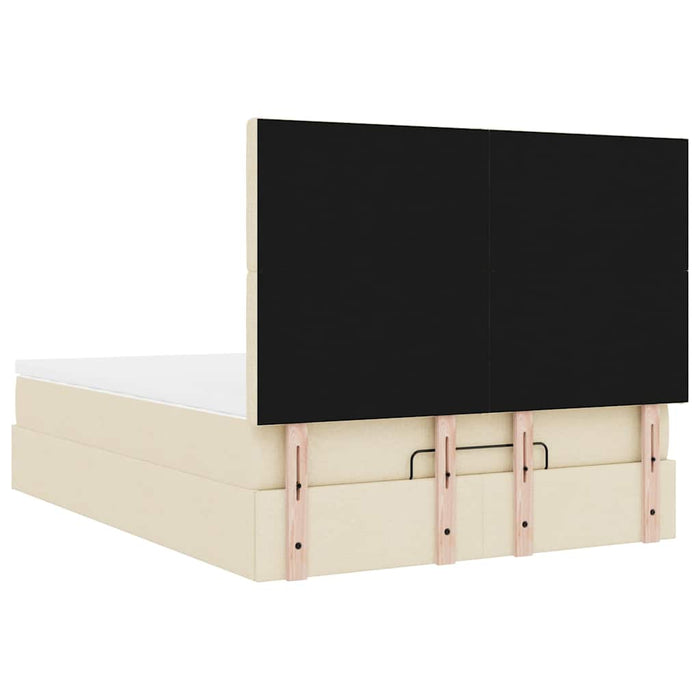 Cadru de pat otoman cu saltea crem 140x190cm stofa - WALTI WALTI