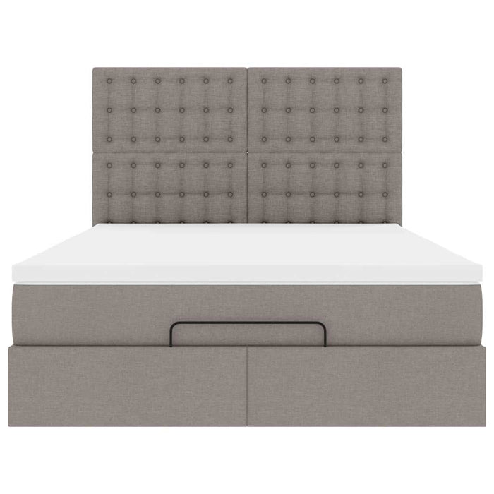 Cadru de pat otoman cu saltea Taupe 140x200cm Material WALTI