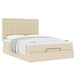 Cadru de pat otoman cu saltea crem 140x200cm stofa - WALTI WALTI