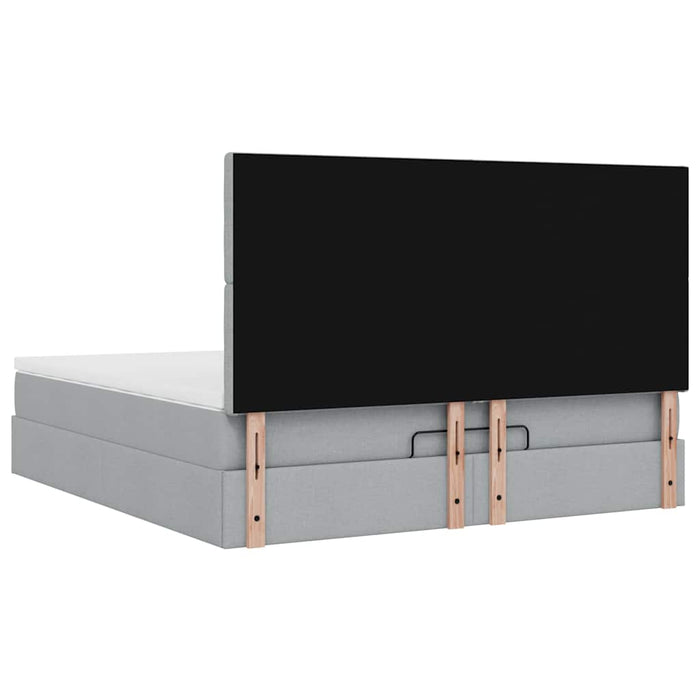 Cadru de pat otoman cu saltea țesătură gri deschis 160x200cm - WALTI WALTI