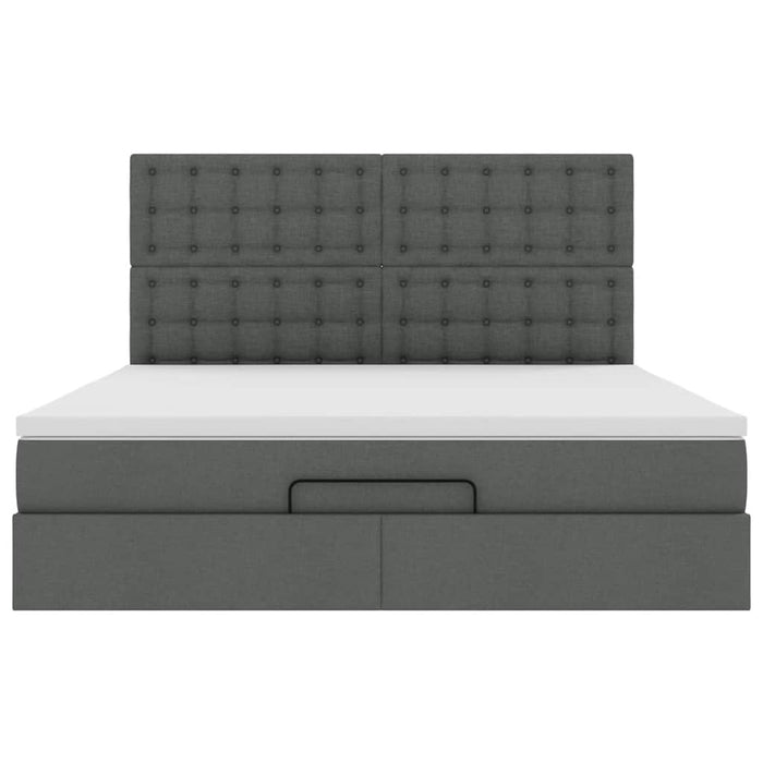 Cadru pat otoman cu saltea țesătură gri închis 160x200 cm - WALTI WALTI