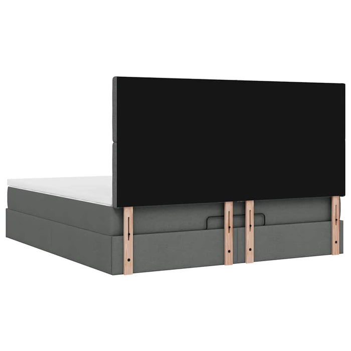 Cadru pat otoman cu saltea țesătură gri închis 160x200 cm - WALTI WALTI