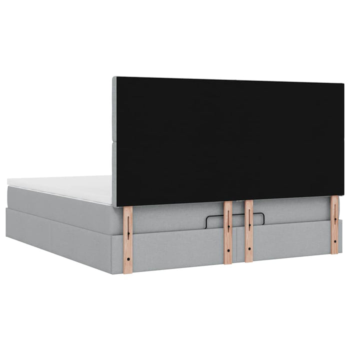 Cadru pat otoman cu saltea țesătură gri deschis 180x200cm - WALTI WALTI