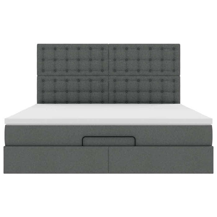 Cadru pat otoman cu saltea țesătură gri închis 180x200 cm - WALTI WALTI