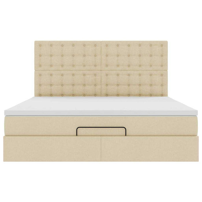 Cadru de pat otoman cu saltea crem 180x200cm stofa - WALTI WALTI