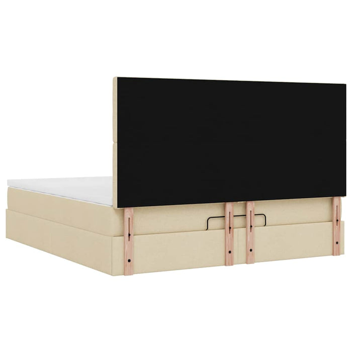 Cadru de pat otoman cu saltea crem 180x200cm stofa - WALTI WALTI