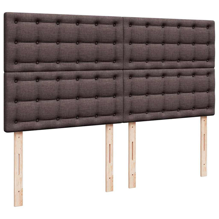 Cadru de pat otoman cu saltele țesătură maro închis 200x200cm WALTI