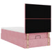 Cadru de pat otoman cu saltele, catifea roz 90x190cm - WALTI WALTI