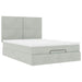 Cadru de pat otoman cu saltele Gri deschis 140x190cm catifea - WALTI WALTI