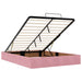 Cadru de pat otoman cu saltele Roz 140x200cm catifea - WALTI WALTI