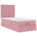 Cadru de pat otoman cu saltele, catifea roz 90x190cm - WALTI WALTI