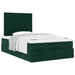 Cadru de pat otoman cu saltele, catifea verde închis 120x190cm - WALTI WALTI